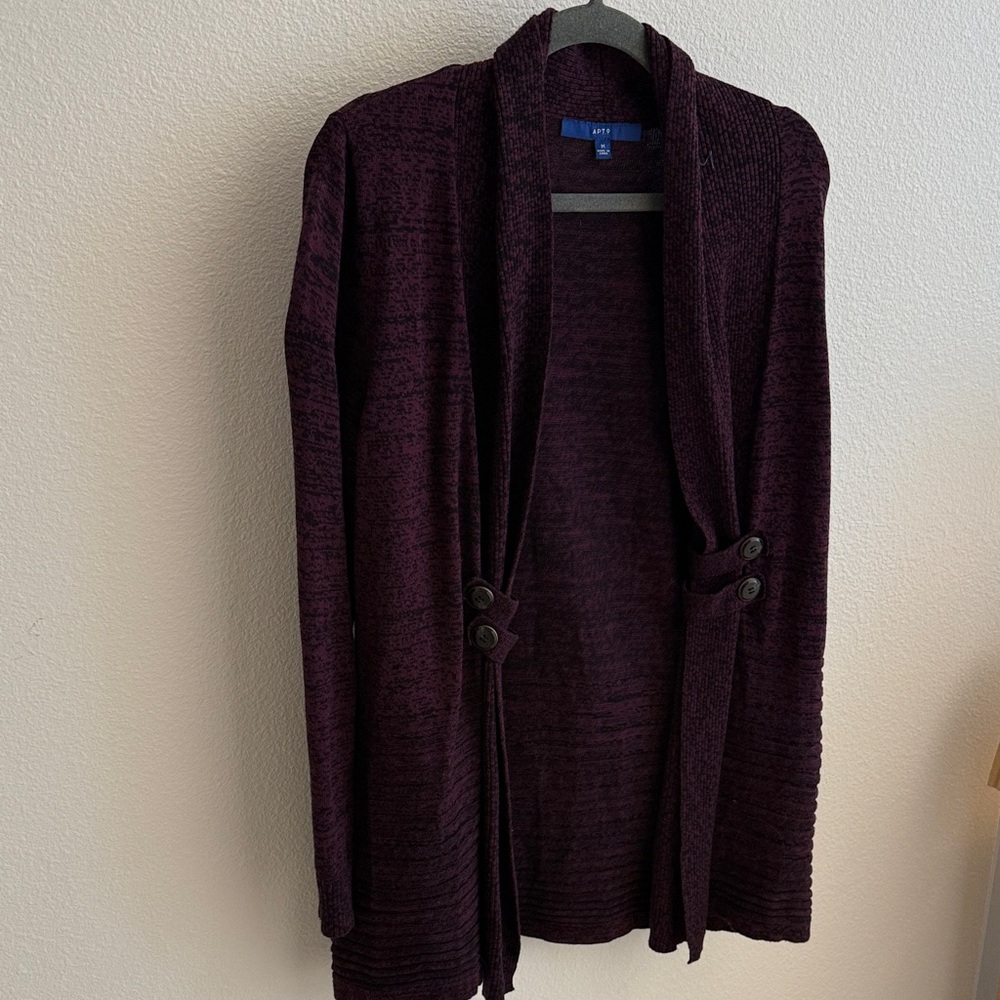 Apt. 9 Maroon Textured Cardigan